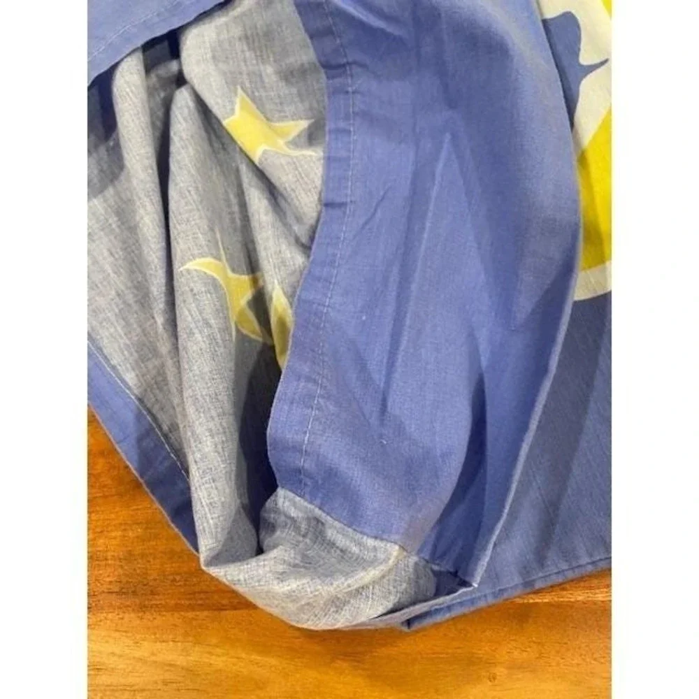 Vintage Celestial Moon and Stars Pillowcase Blue Yellow Man in the Moon Standard